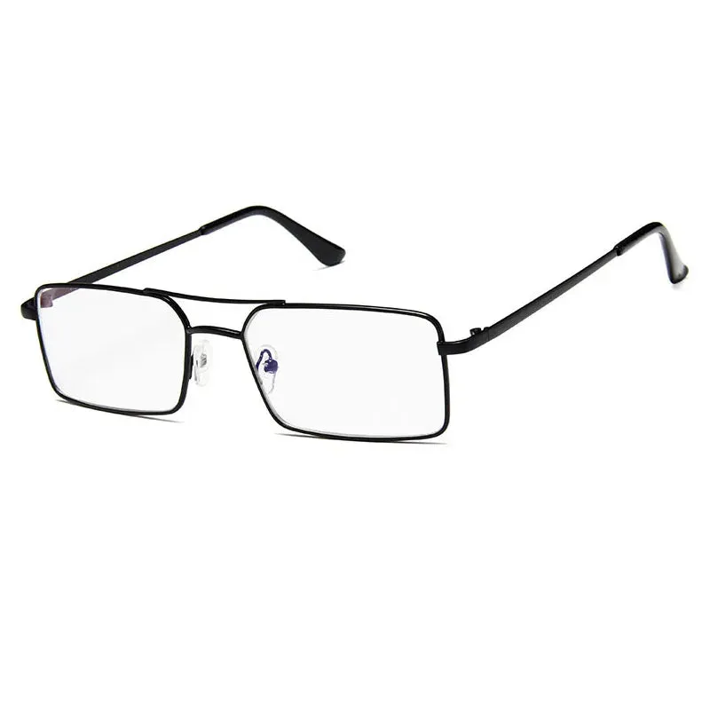 Vintage Rectangle style Double Bridges Women Sunglasses Metal Frame Ocean Clear Lens UV400