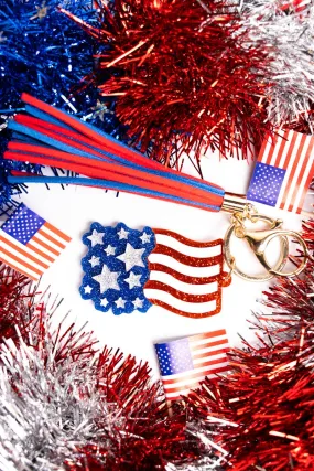 Viola Patriotic Flag Acrylic Keychain