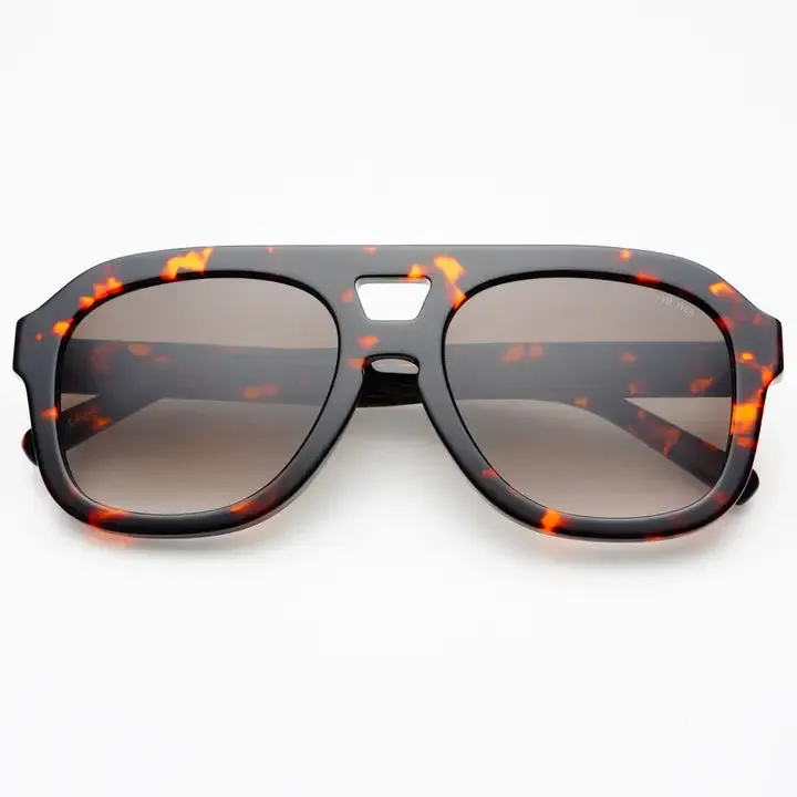 Voyager Acetate Oversized Aviator Sunglasses - Tortoise