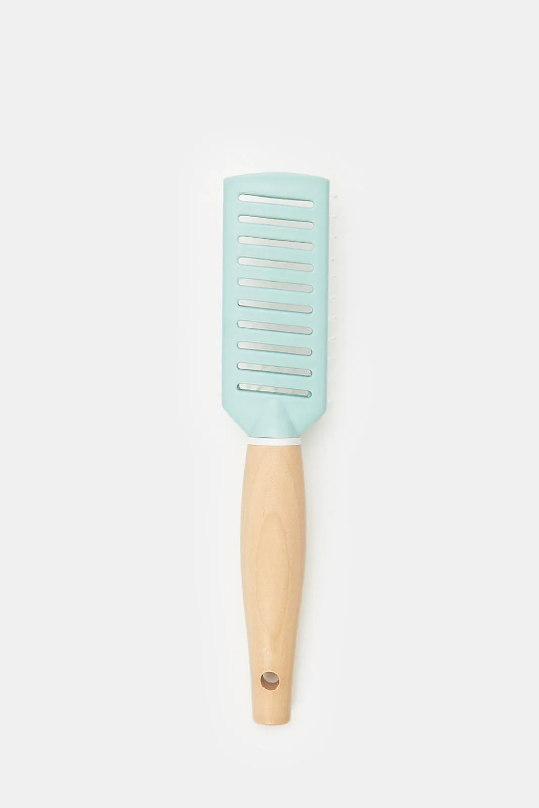 Women Beige And Blue Hair Brush