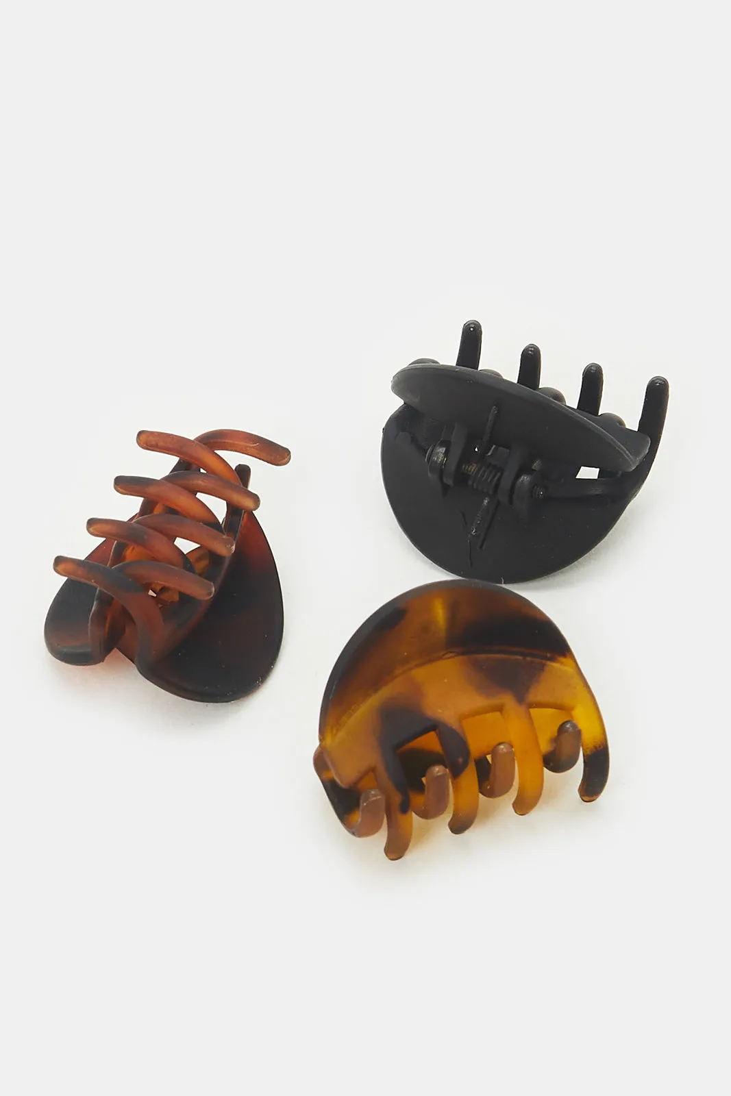 Women Black And Brown Hair Clip Set (12 Piece)