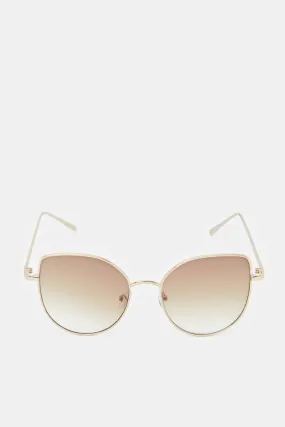 Women Gold Cat Eye Sunglasses