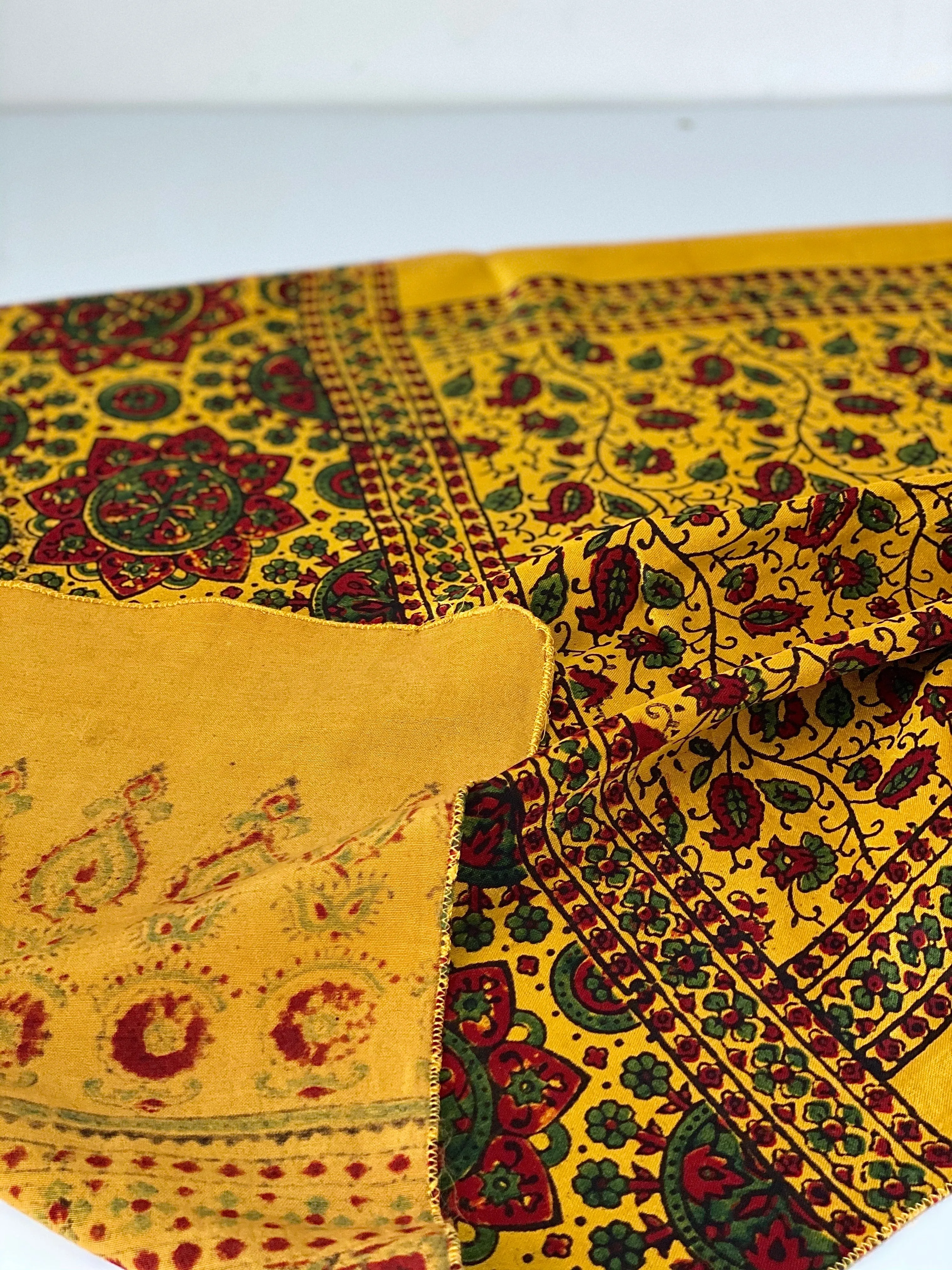 Wood Block Print Mashru Silk Pashmina Scarf - Style 4 | Pashmina Shawl | Pashmina Scarves | Handmade Scarves | Scarf Gift for Her
