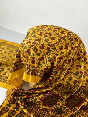 Wood Block Print Mashru Silk Pashmina Scarf - Style 4 | Pashmina Shawl | Pashmina Scarves | Handmade Scarves | Scarf Gift for Her