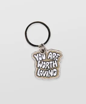 Worth Loving Woven Keychain